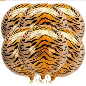 Orbz 22" Tiger Print Mylar Balloons (Pack of 5)